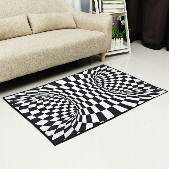 3D Geometric Printed Fluffy Carpet Floor Mat Anti-Skid Rug Area Bedroom Nordic