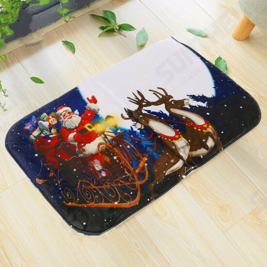 40x60cm Christmas Non-slip Absorbent Floor Mat Bathroom Kitchen Bedroom Doormat Carpet Decor