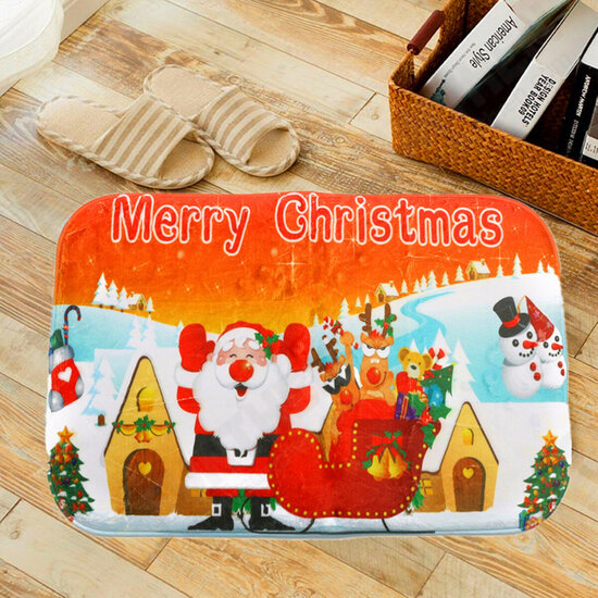 40x60cm Christmas Non-slip Absorbent Floor Mat Bathroom Kitchen Bedroom Doormat Carpet Decor