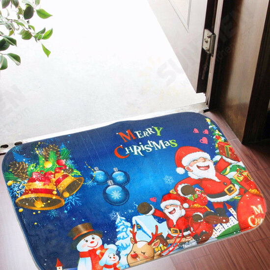 40x60cm Christmas Non-slip Absorbent Floor Mat Bathroom Kitchen Bedroom Doormat Carpet Decor