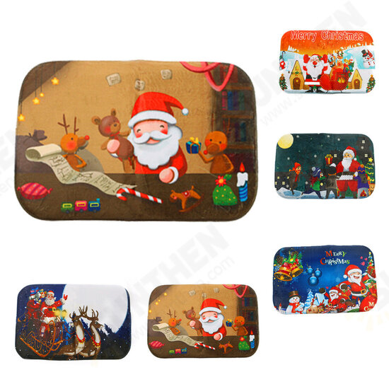 40x60cm Christmas Non-slip Absorbent Floor Mat Bathroom Kitchen Bedroom Doormat Carpet Decor