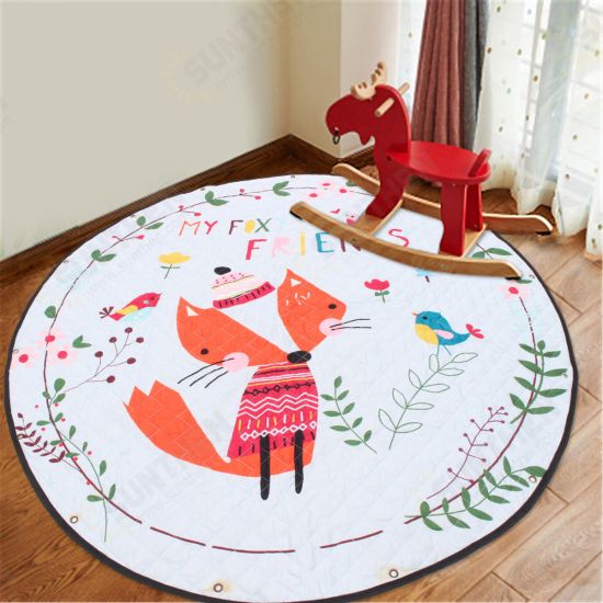 59inch Cotton Baby Kids Gym Play Floor Carpet Mat Activity Crawling Blanket Toys Storage Bag