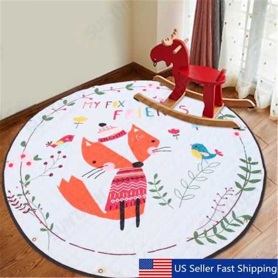 59inch Cotton Baby Kids Gym Play Floor Carpet Mat Activity Crawling Blanket Toys Storage Bag