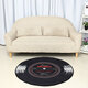 60-120cm Retro Music CD Record Printed Soft Round Floor Mat Room Area Carpet Rug