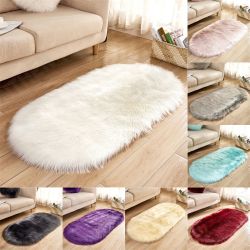 80x180CM Fluffy Oval Carpet Living Room Sofa Cold-proof Foot Mat Bedroom Non-slip Mat 80x180CM Fluffy Oval Carpet Living Room Sofa Cold-proof Foot Mat Bedroom Non-slip Mat