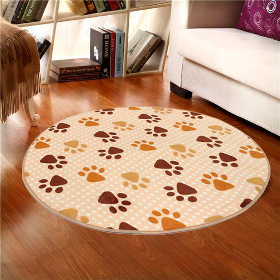 80x80cm Coral Velvet Bathroom Absorbent Carpet Anti Slip Door Sill Round Mat Rug