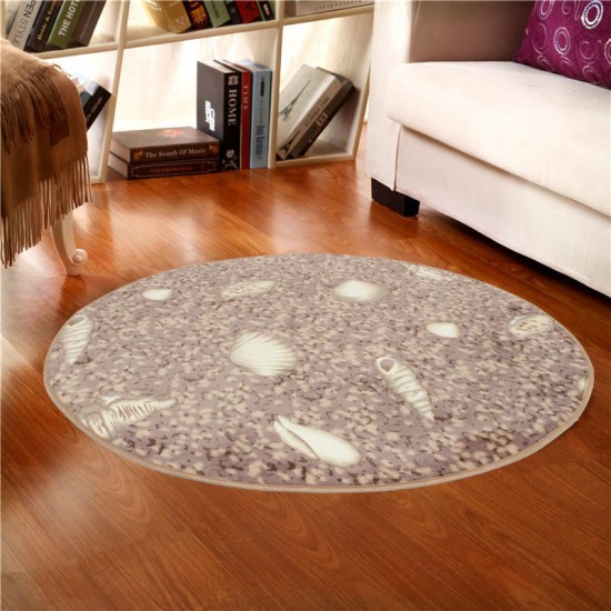 80x80cm Coral Velvet Bathroom Absorbent Carpet Anti Slip Door Sill Round Mat Rug