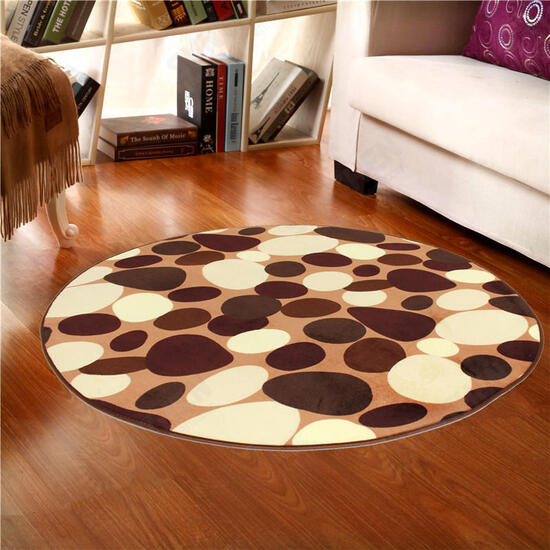 80x80cm Coral Velvet Bathroom Absorbent Carpet Anti Slip Door Sill Round Mat Rug