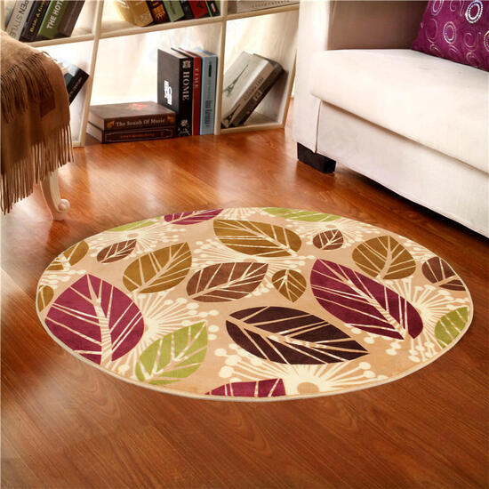 80x80cm Coral Velvet Bathroom Absorbent Carpet Anti Slip Door Sill Round Mat Rug