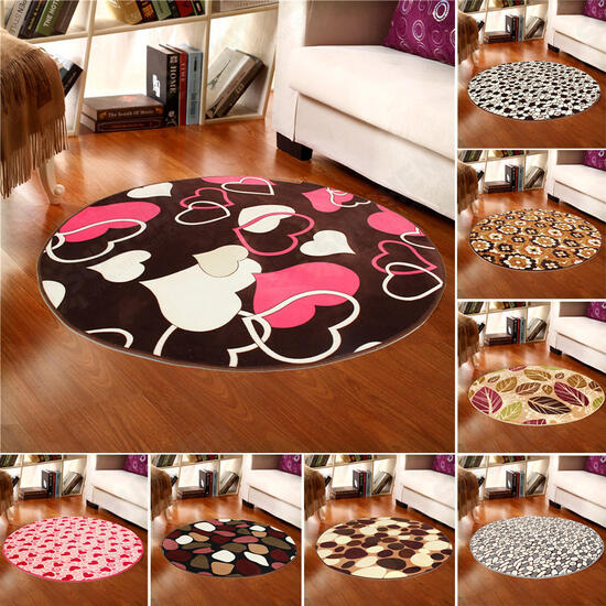 80x80cm Coral Velvet Bathroom Absorbent Carpet Anti Slip Door Sill Round Mat Rug