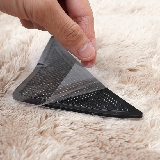 8pcs Triangular Anti-skid PU Carpet Gripper Washable Reuseable Non Slip Kitchen Bathroom Rug Pad Mat