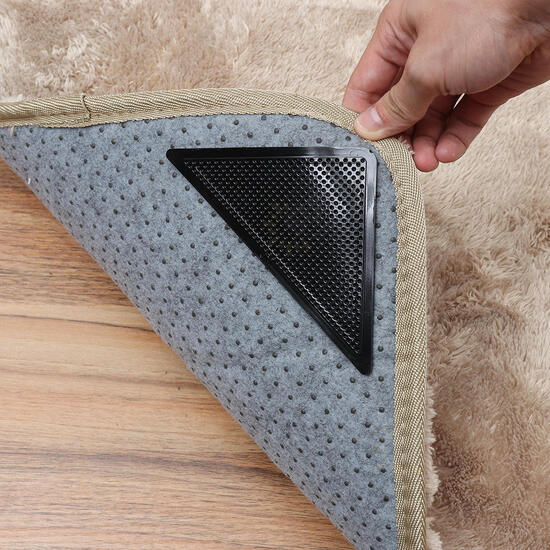 8pcs Triangular Anti-skid PU Carpet Gripper Washable Reuseable Non Slip Kitchen Bathroom Rug Pad Mat