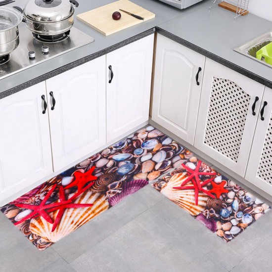 Anti-slip Carpets Starfish SeaShell Rugs Kitchen Floor Home Mats Carpet Decor