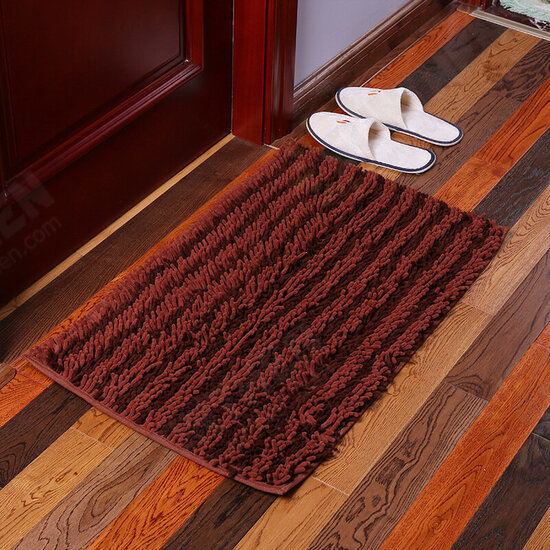 Chenille Striped Floor Mat Carpet Rectangle Fluffy Floor Carpet Cover