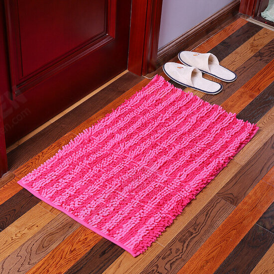 Chenille Striped Floor Mat Carpet Rectangle Fluffy Floor Carpet Cover