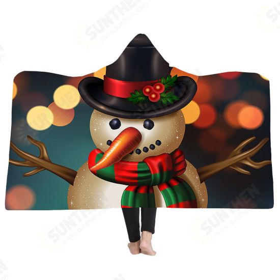 Christmas 3D Printing Plush Wearable Battle Royale Hooded Blankets Dual Layers