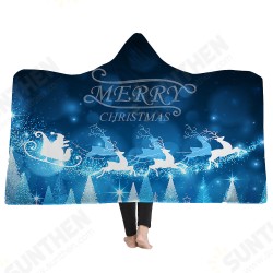 Christmas 3D Printing Plush Wearable Battle Royale Hooded Blankets Dual Layers Christmas 3D Printing Plush Wearable Battle Royale Hooded Blankets Dual Layers