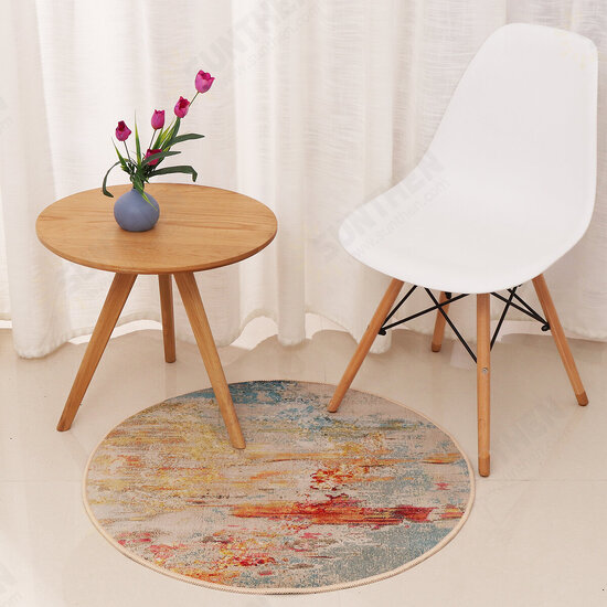 Circular Floor Rug Carpet Anti-Slip Living Room Bedside Kitchen Mat