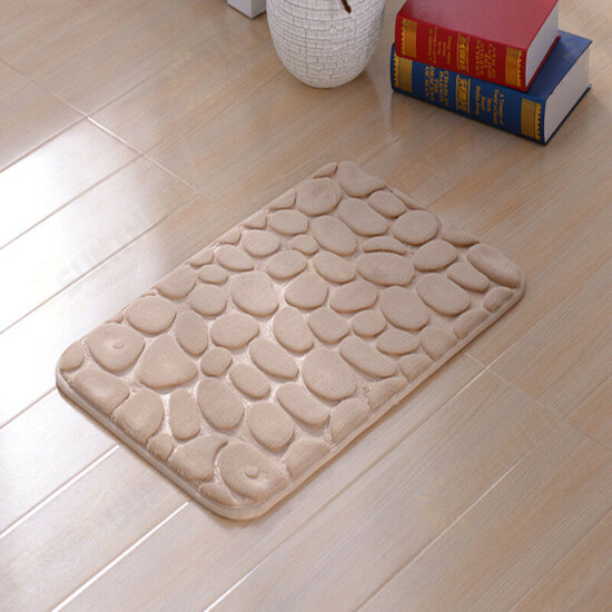 Colorful 3D Pebbles Bath Rug Natural Absorbent Rubber Bath Floor Mat Rebound