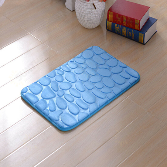 Colorful 3D Pebbles Bath Rug Natural Absorbent Rubber Bath Floor Mat Rebound