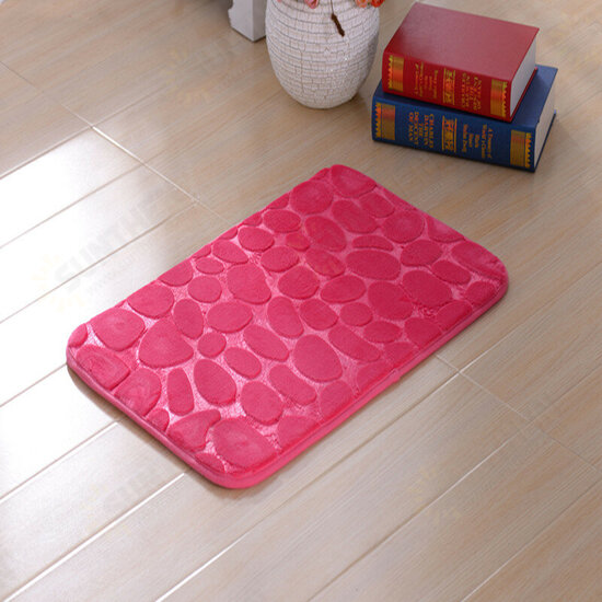 Colorful 3D Pebbles Bath Rug Natural Absorbent Rubber Bath Floor Mat Rebound