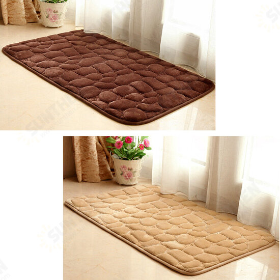 Colorful 3D Pebbles Bath Rug Natural Absorbent Rubber Bath Floor Mat Rebound