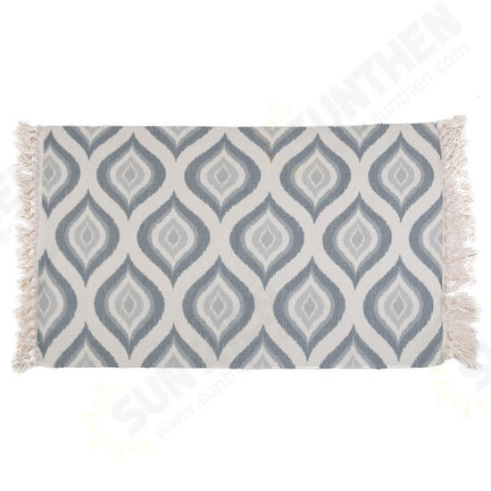 Cotton Fiber Hand-woven Carpet Bedroom Carpet Floor Mat Japanese-style Fabric Machine Washable