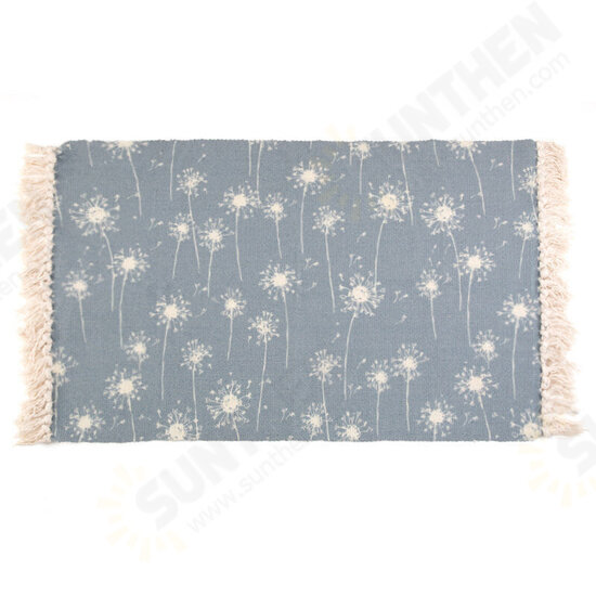 Cotton Fiber Hand-woven Carpet Bedroom Carpet Floor Mat Japanese-style Fabric Machine Washable