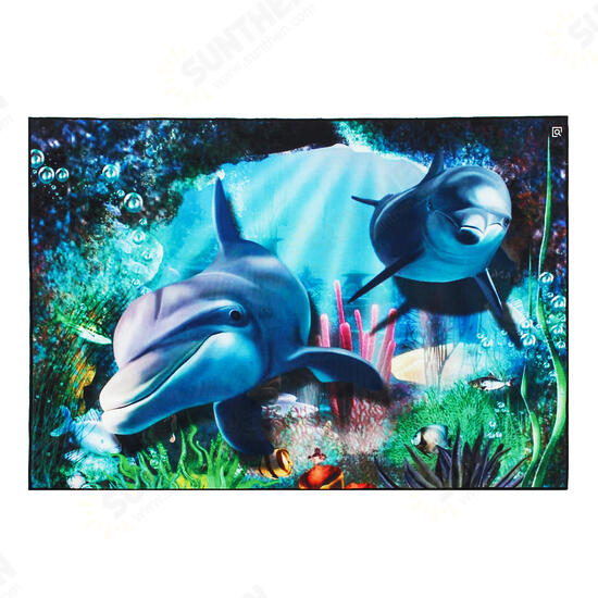 Dolphin Sea World Area Floor Rug Carpet for Bedroom Living Room Home Decoration