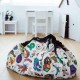 Doodling Play Mat Toy Storage Canvas Bag Durable Floor Activity Organizer Mat Large Drawstring Portable Container for Kids Toys