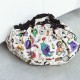 Doodling Play Mat Toy Storage Canvas Bag Durable Floor Activity Organizer Mat Large Drawstring Portable Container for Kids Toys