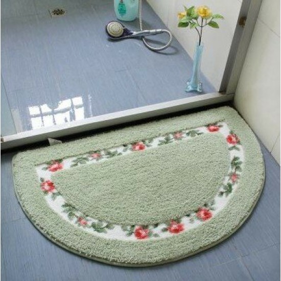 European-style Flower Rugs Garden And Rustic Semicircle Non-slip Absorbent Pad Doormat