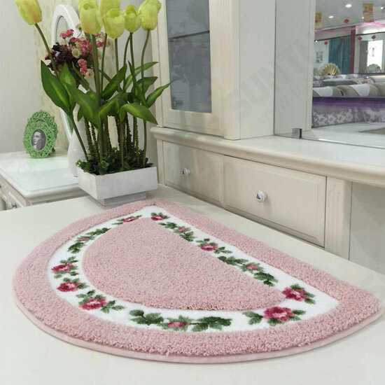 European-style Flower Rugs Garden And Rustic Semicircle Non-slip Absorbent Pad Doormat