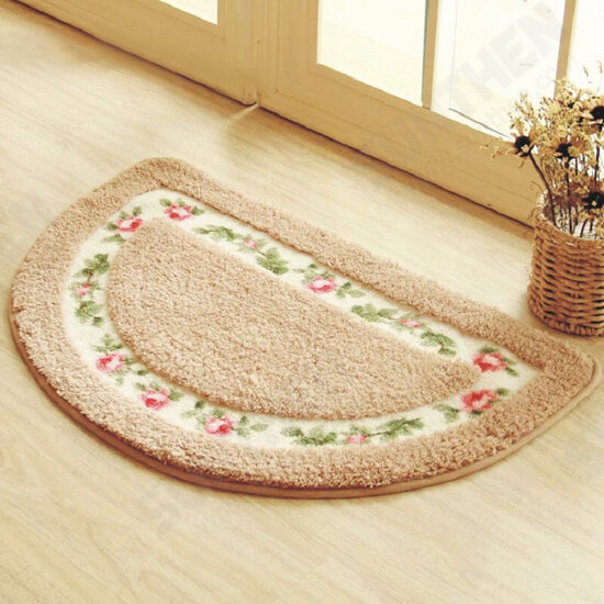 European-style Flower Rugs Garden And Rustic Semicircle Non-slip Absorbent Pad Doormat