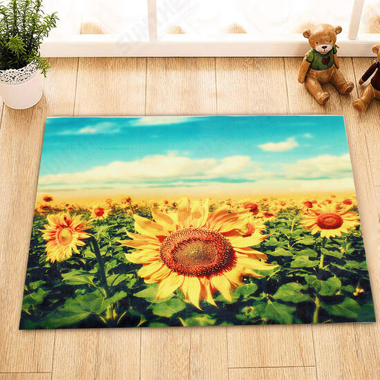 Gold Sunflower Area Floor Rug Carpet For Bedroom Living Room Home Decoration