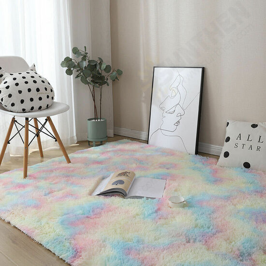 Gradient Rainbow Tie-dye Plush Carpet Living Room Bedroom Coffee Table Blanket Study Room Meeting Room Tatami Blanket