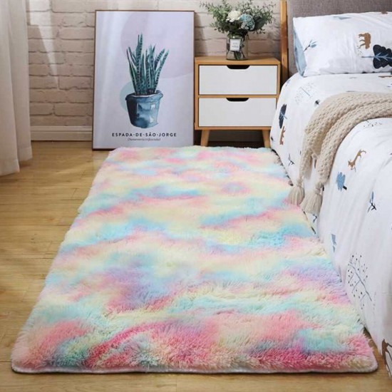 Gradient Rainbow Tie-dye Plush Carpet Living Room Bedroom Coffee Table Blanket Study Room Meeting Room Tatami Blanket