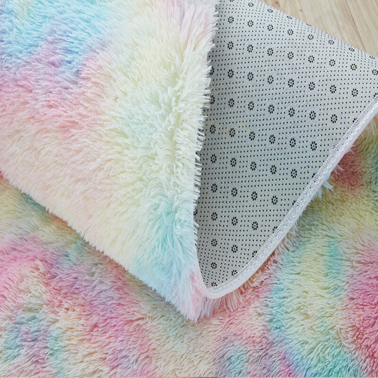 Gradient Rainbow Tie-dye Plush Carpet Living Room Bedroom Coffee Table Blanket Study Room Meeting Room Tatami Blanket