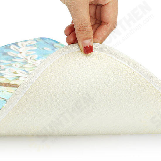 BX-28 40x60cm 3D Painting Tree Pattern Coral Fleece Mat Absorbent Bathroom Anti Slip Carpet