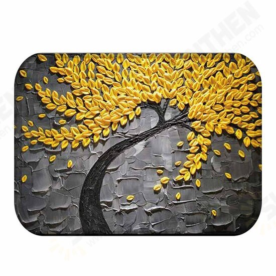 BX-28 40x60cm 3D Painting Tree Pattern Coral Fleece Mat Absorbent Bathroom Anti Slip Carpet