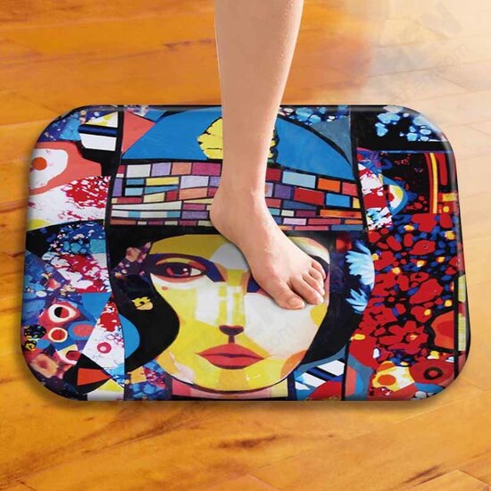 BX-32 40x60cm 3D Painting Comics Pattern Coral Fleece Mat Absorbent Bathroom Anti Slip Carpet