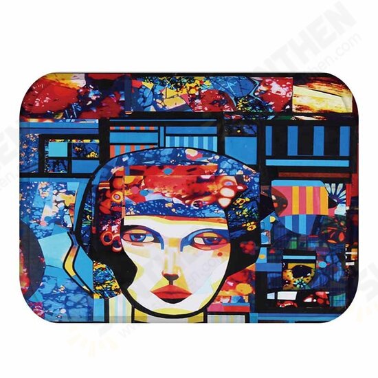 BX-32 40x60cm 3D Painting Comics Pattern Coral Fleece Mat Absorbent Bathroom Anti Slip Carpet