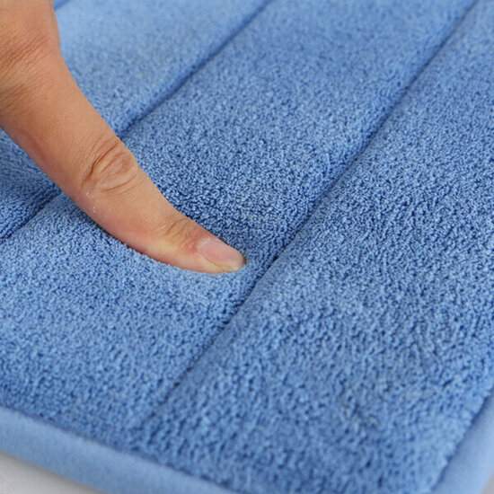 WX-326 50x80cm Stripe Pattern Memory Foam Mat Absorbent Bathroom Anti Slip Carpet