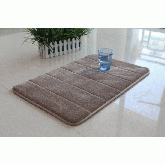 WX-326 50x80cm Stripe Pattern Memory Foam Mat Absorbent Bathroom Anti Slip Carpet