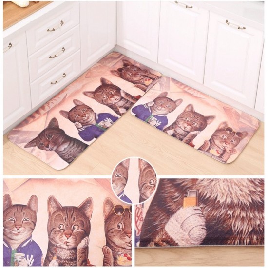 WX-47 Kawaii Floor Mats Animal Cute Cat Bathroom Kitchen Carosets Living Room Anti-Slip Rug