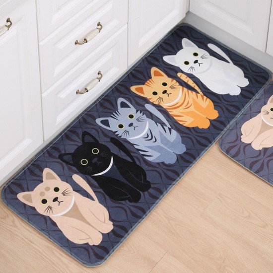 WX-47 Kawaii Floor Mats Animal Cute Cat Bathroom Kitchen Carosets Living Room Anti-Slip Rug
