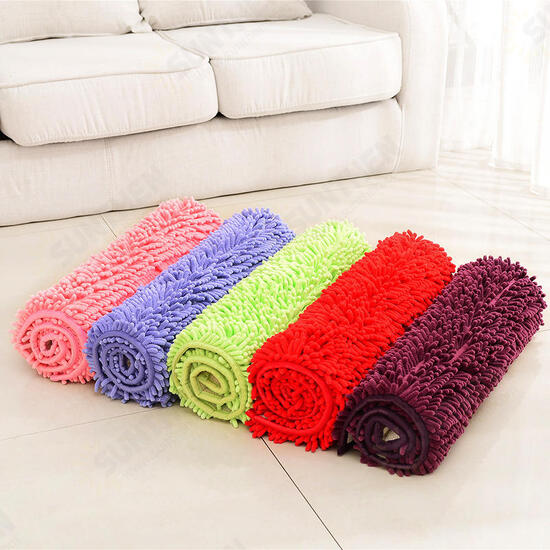 KC-333 40x60cm Chenille Fine Floor Mat Machine Washable Bathroom Anti Slip Absorbent Mat