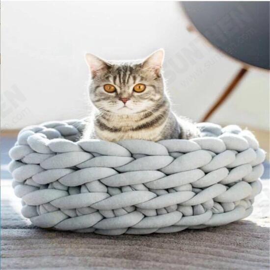 Knitted Pet Bed Dog Cat Bed Puppy Pillow House Soft Warm Dog House Mat