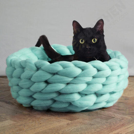 Knitted Pet Bed Dog Cat Bed Puppy Pillow House Soft Warm Dog House Mat