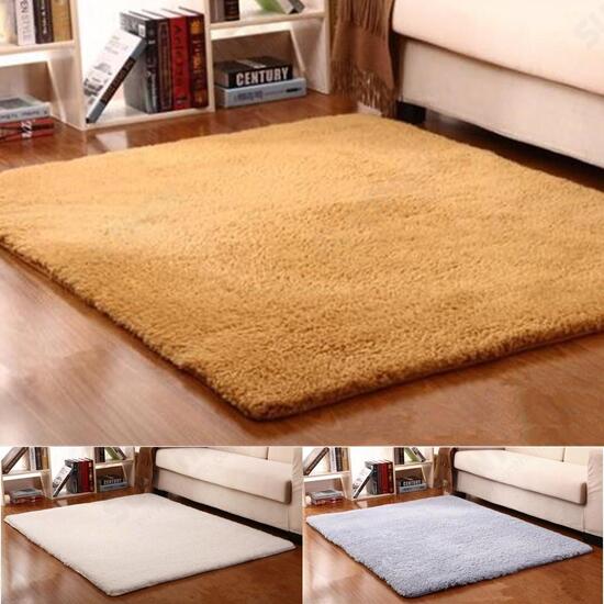 Modern Non-slip Polyester Carpet Area Rug Bedroom Linving Room Floor Bath Mat